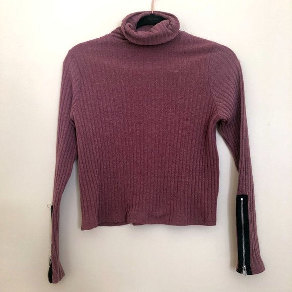 πRibbed Turtleneck Sweater in Mauve Size M - Picture 4 of 11